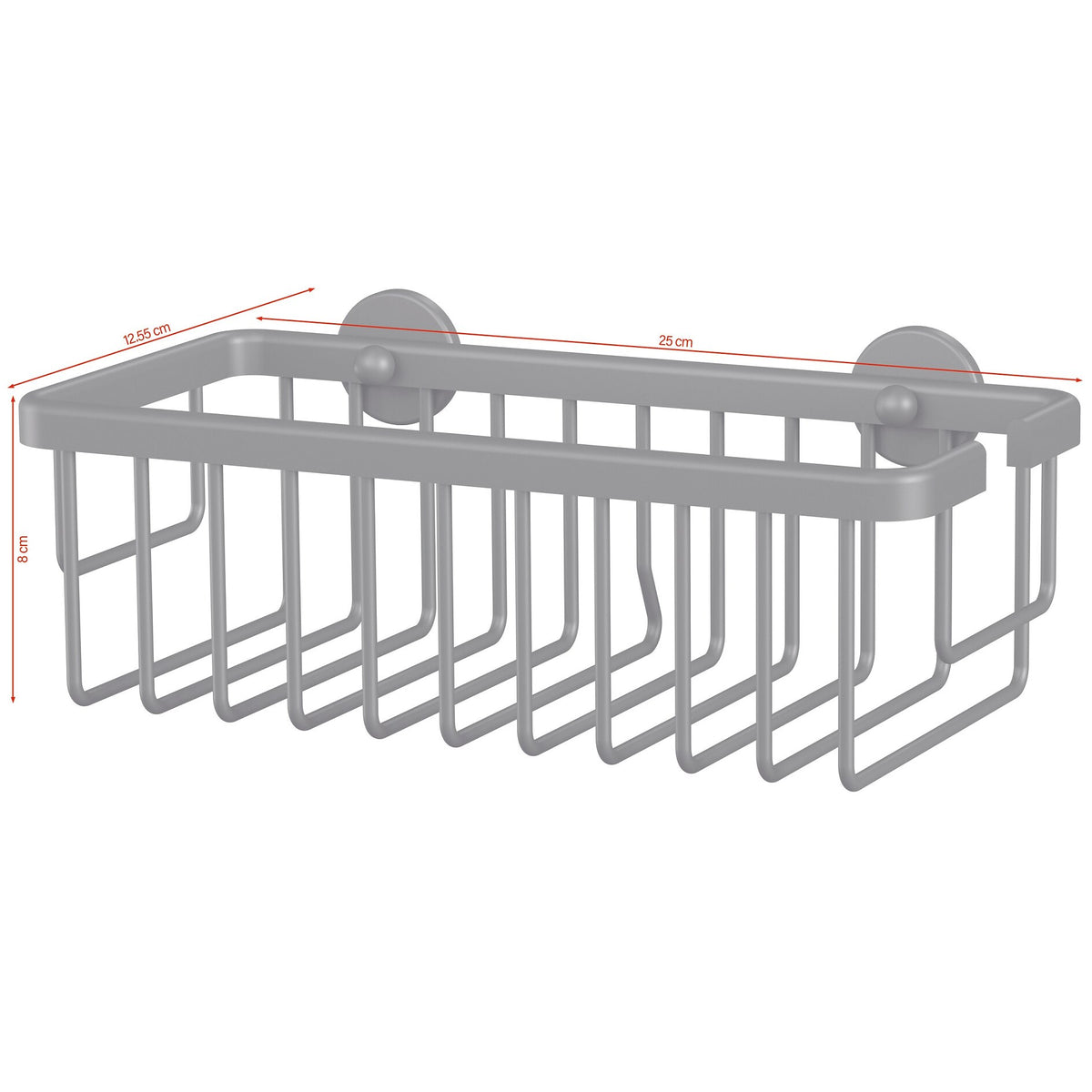 tesa ALUXX BLACK Shower Basket, Matte Black, for the Shower and Bathtub