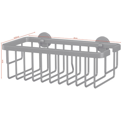 tesa ALUXX BLACK Shower Basket, Matte Black, for the Shower and Bathtub