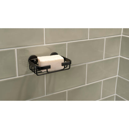 tesa ALUXX BLACK Soap Basket, Matte Black, for the Shower and Bathtub – Usage