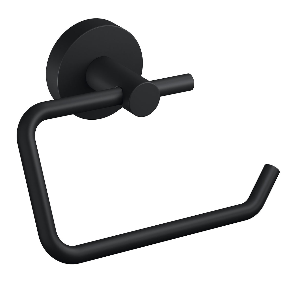 tesa MOON BLACK Toilet Paper Holder, Matte Black, Includes Adhesive Solution