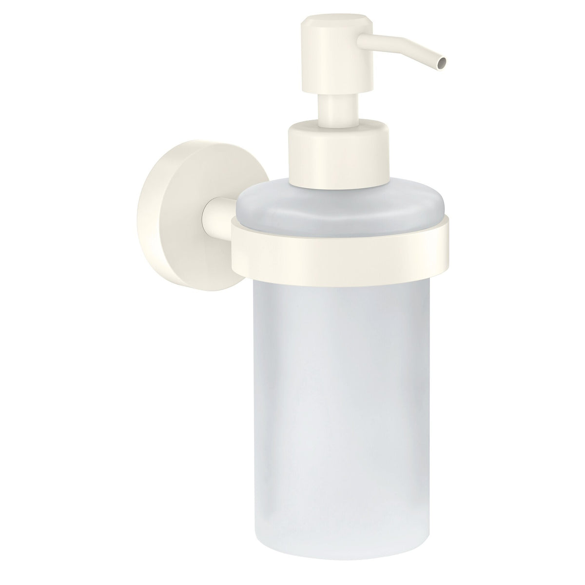 tesa MOON WHITE Wall-Mounted Soap Dispenser, Matte White, Includes Adhesive Solution
