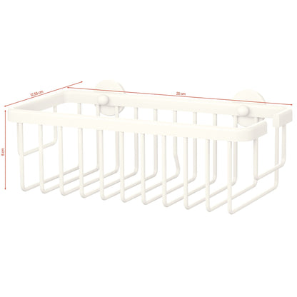 tesa MOON WHITE Shower Basket, Matte White, for the Shower and Bathtub