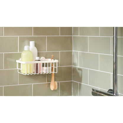 tesa MOON WHITE Shower Basket, Matte White, for the Shower and Bathtub – Usage