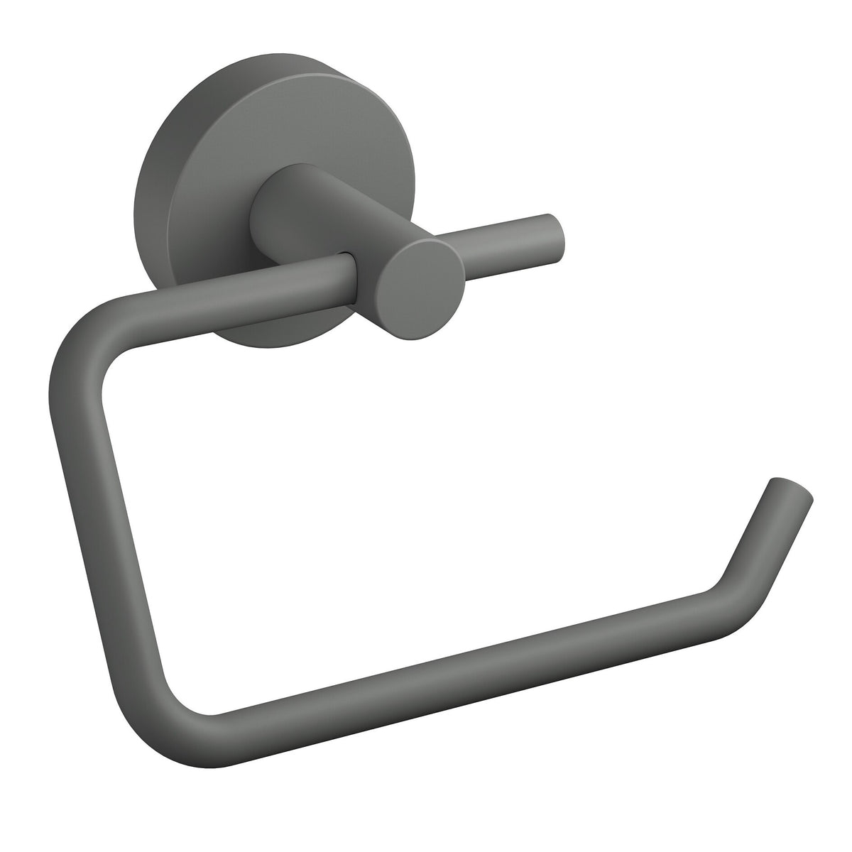 tesa MOON GREY Toilet Paper Holder, Matte Gray, Includes Adhesive Solution