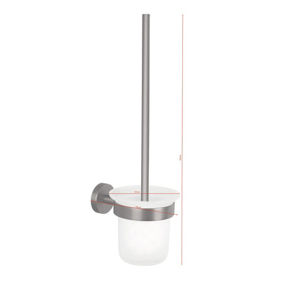 tesa MOON Graphite Toilet Brush, self-adhesive, PVD-coated metal