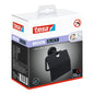 tesa MOON BLACK Toilet Paper Holder with Lid, Self-Adhesive, Black Powder Finish