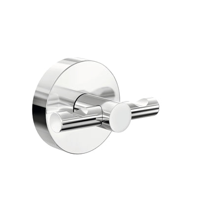 tesa SMOOZ Double Bathrobe Hook, self-adhesive, chrome-plated metal
