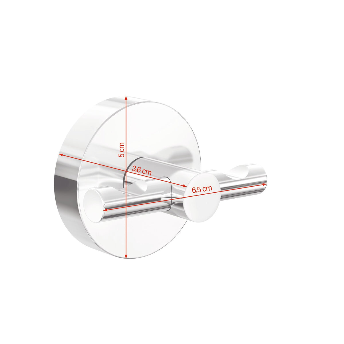 tesa SMOOZ Double Bathrobe Hook, self-adhesive, chrome-plated metal