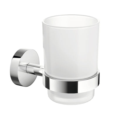 tesa SMOOZ Tumbler Holder, self-adhesive, chrome-plated metal