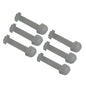 Six identical grey Protect Trolley rubber caps from Diversey Deutschland GmbH & Co. OHG are arranged in parallel rows on a white background - each rectangular with a rounded end and tab, designed as shock absorption for trolleys (1 piece package).