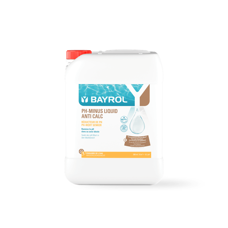 BAYROL pH-Lúide Leacht Frith-Chalc 20 L tiúchan chun luach pH a ísliú
