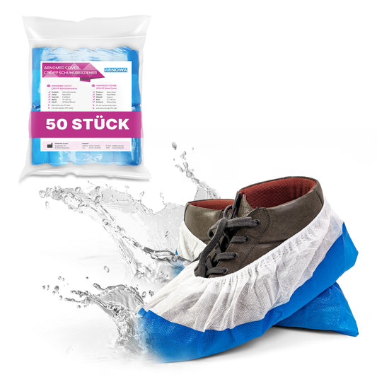 ARNOMED CPE/PP shoe covers, waterproof, disposable | Bag (50 pieces)