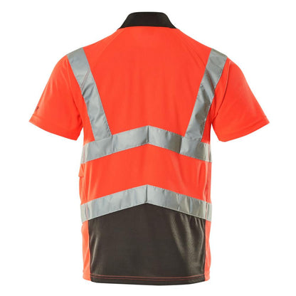 MASCOT® Anadia polo shirt, hi-vis red/dark anthracite