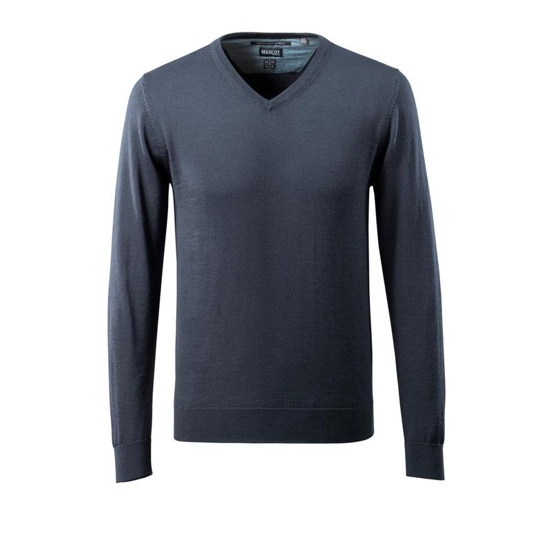 Knitted sweater V-neck, merino wool knitted sweater