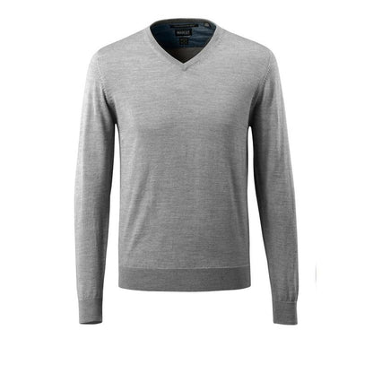 Knitted sweater V-neck, merino wool knitted sweater