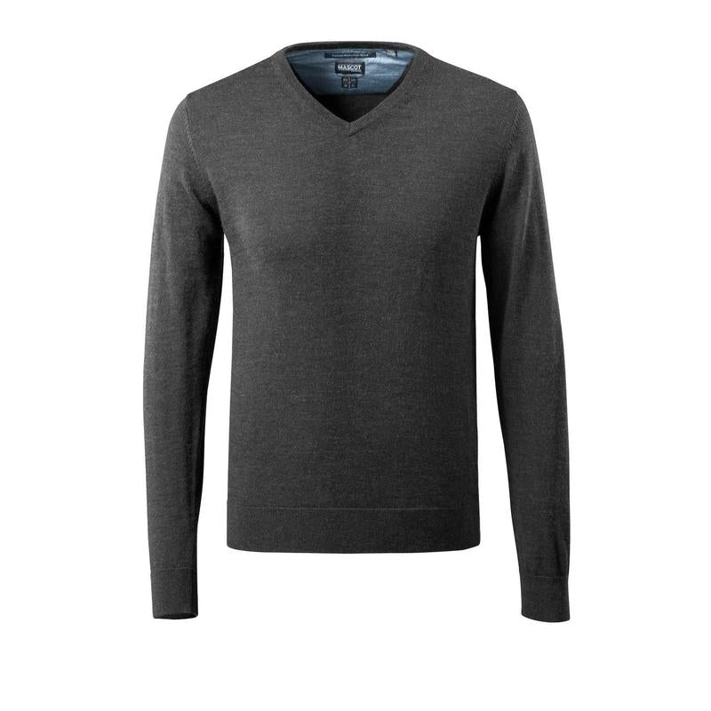 Knitted sweater V-neck, merino wool knitted sweater