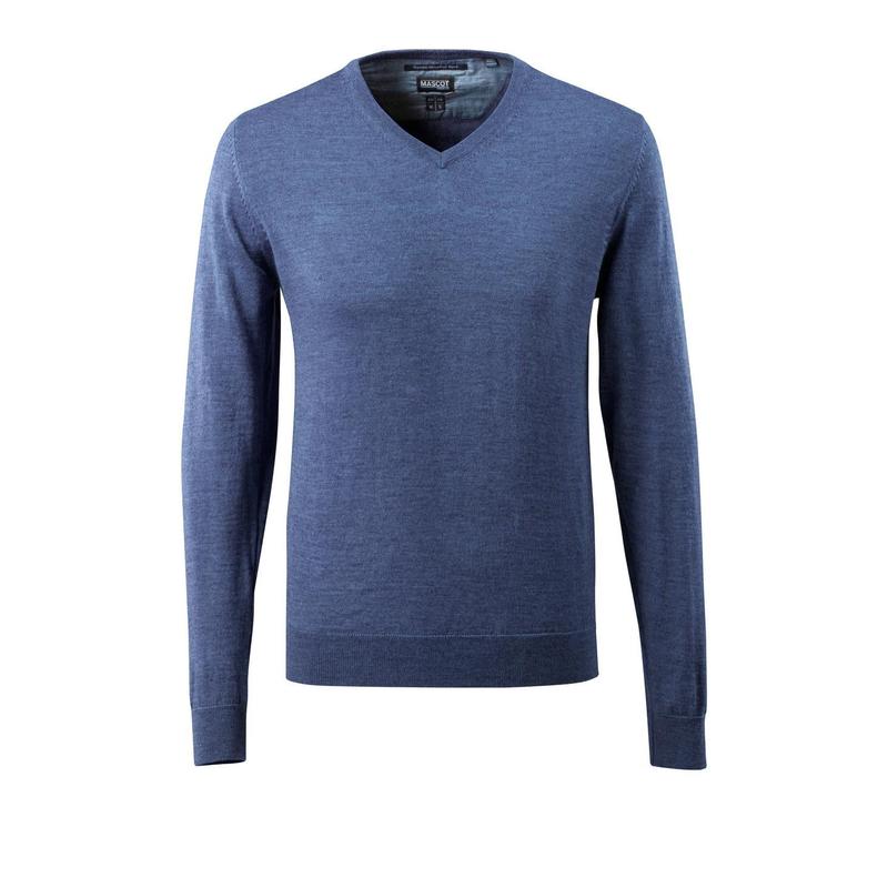 Knitted sweater V-neck, merino wool knitted sweater