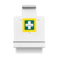 The Orkla Wound Care AB Wall Mount First Aid Kit 2X1 (1 piece) is a white wall mount for first aid kits, ideal as an empty emergency accessory. With space for accessories, a green cross, and Cederroth branding.