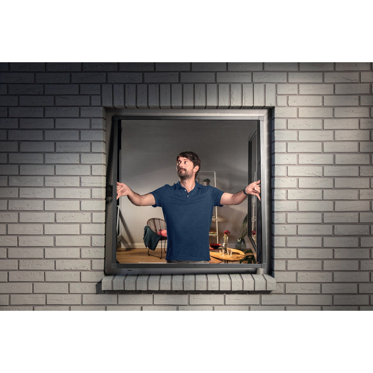 tesa FALT Foldable Aluminum Frame, Telescopic, for Windows, 140 x 140 cm, White – Applications
