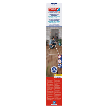 tesa FALT Foldable Aluminum Frame, Telescopic, for Doors, 100 x 220 cm, White
