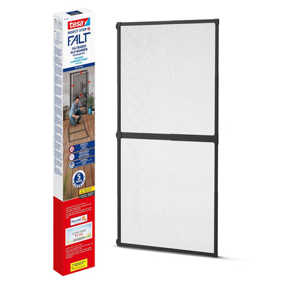 tesa FALT Foldable Aluminum Frame, Telescopic, for Doors, 100 x 220 cm, Anthracite