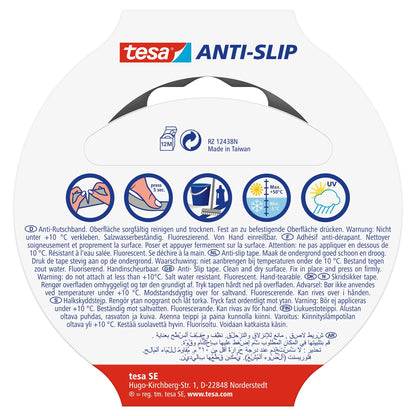 tesa Anti-Slip Tape, Fluorescent, 5 m x 25 mm, neon yellow