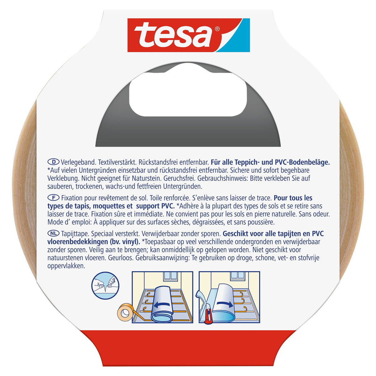 tesa 55731 Installation Tape, removable without leaving residue, 10 m x 50 mm, white-translucent