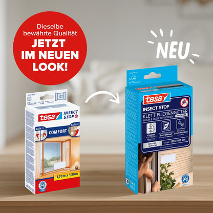 tesa INSECT STOP Klett Fliegengitter Premium für Fenster, weiß – Produktmerkmale