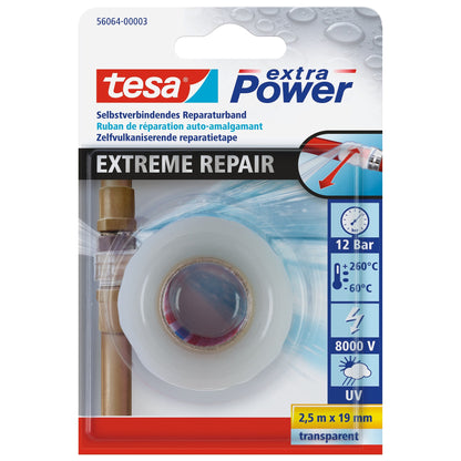 tesa extra Power Extreme Repair Tape, 2.5 m x 19 mm, clear