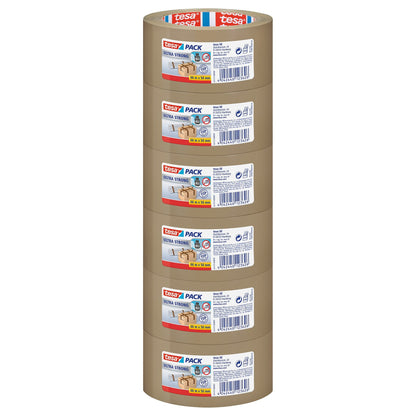 tesapack 57177 Ultra Strong Packaging Tape, Label, 66 m x 50 mm, brown