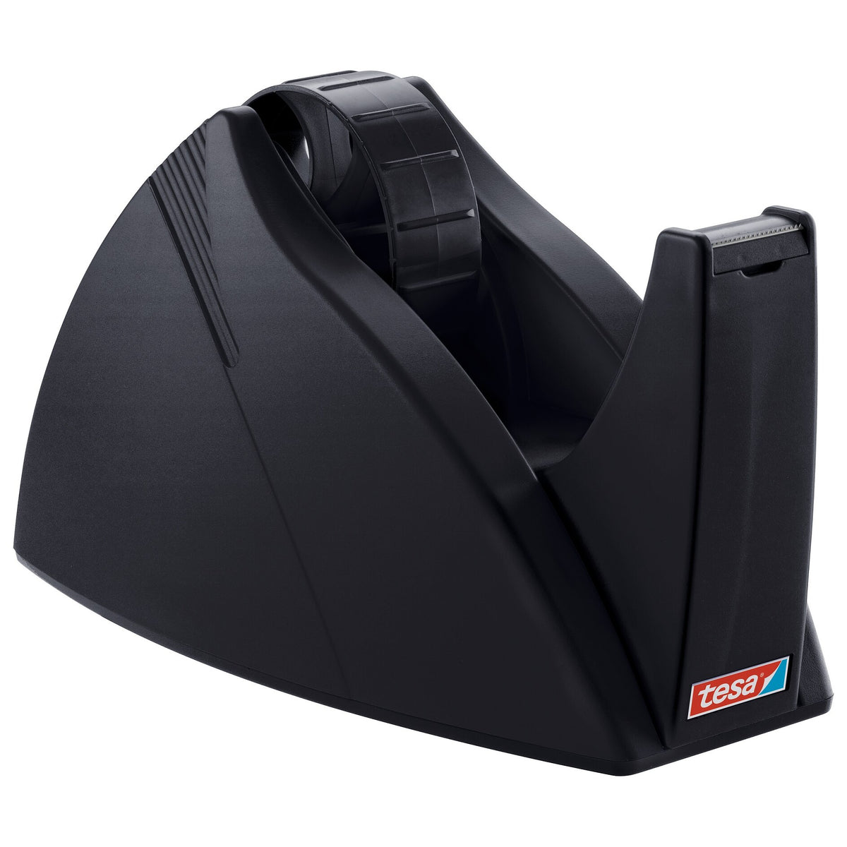 tesa 57422 Easy Cut Table-Top Dispenser, empty, for rolls up to 66 m x 25 mm, black