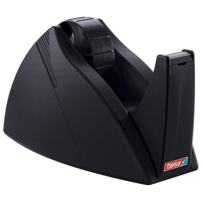 tesa 57422 Easy Cut Table-Top Dispenser, empty, for rolls up to 66 m x 25 mm, black
