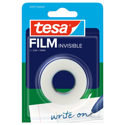 tesafilm INVISIBLE, matte white, in a blister pack, 33 m x 19 mm