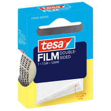 tesafilm DOUBLE-SIDED, transparent, in a hanging folding box, 7.5 m x 12 mm