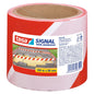 tesa 58137PE Signal Non-Adhesive Caution Tape, 100 m x 80 mm, red and white