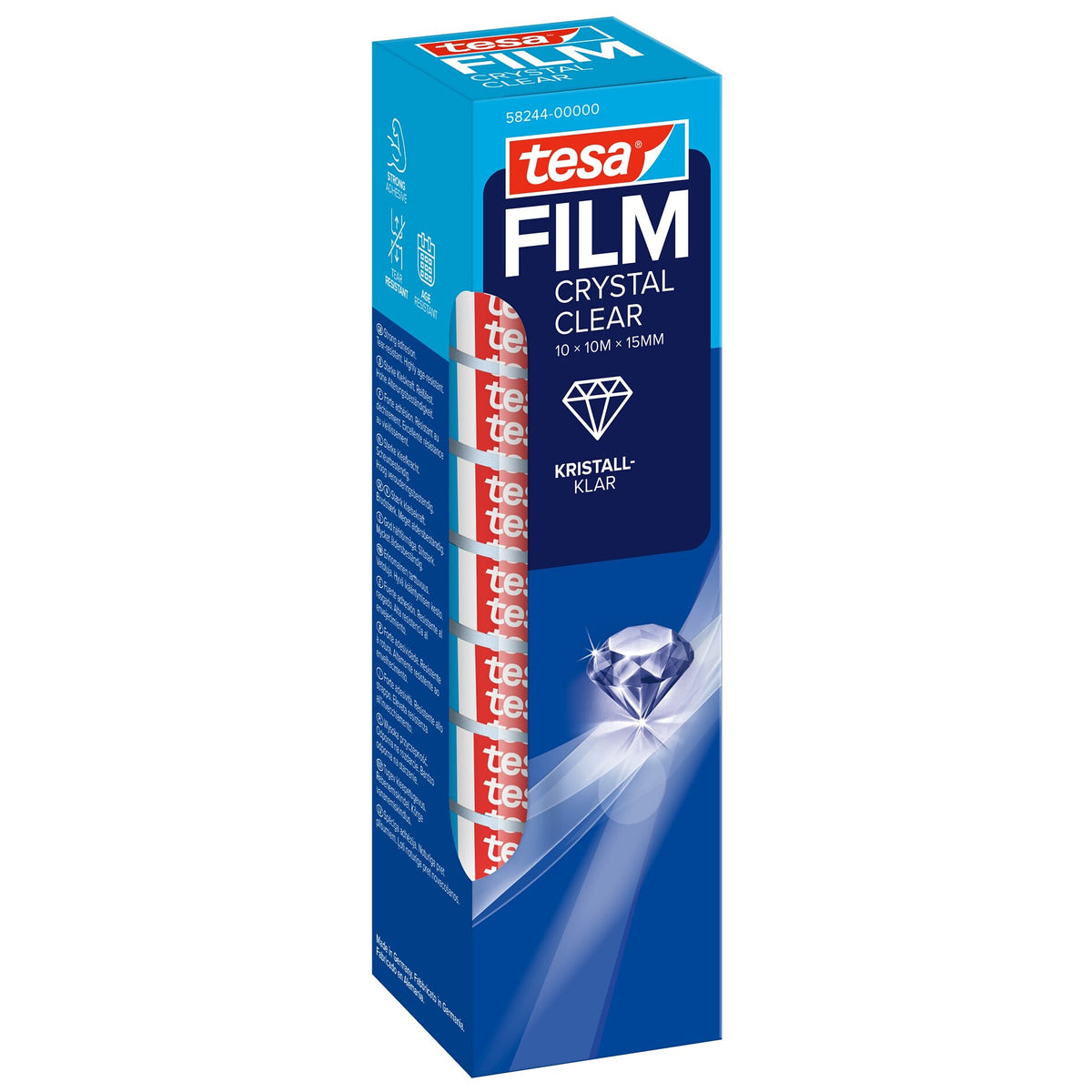 tesafilm CRYSTAL CLEAR, clear, 10 m x 15 mm, Item No. 58244-00000-01