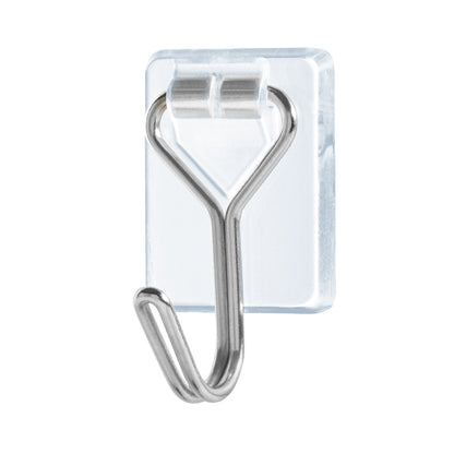 tesa Powerstrips Self-Adhesive Hooks with Removable Wire Hooks, Clear