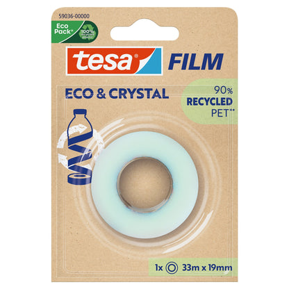 tesafilm Eco & Crystal, clear, in a blister pack, 33 m x 19 mm