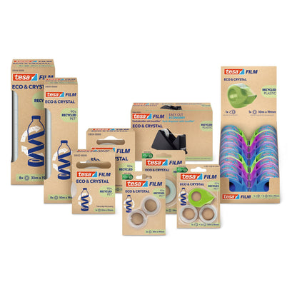 tesafilm Eco & Crystal, clear, in blister pack, 33 m x 19 mm – Assortment