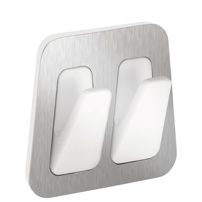 tesa Powerstrips Double Hooks, Waterproof, Metal and Plastic, White