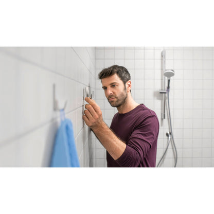 tesa Powerstrips Double Hooks, Waterproof, Metal and Plastic, White – Usage