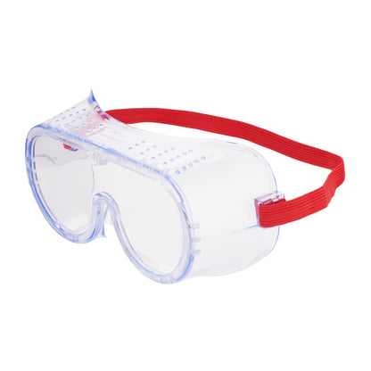 The 3M™ Classic Safety Glasses 4700 from 3M Deutschland GmbH provide reliable eye protection in various environments with their clear lenses, red rubber band, and direct ventilation.