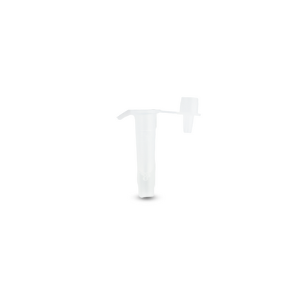A clear plastic centrifuge tube with a snap lid from the Altruan Combo 9in1 - DVOT Professional SARS-CoV-2, Influenza A+B, RSV & more test kit (1 piece) stands upright against a white background.
