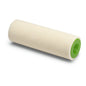 A close-up of the Nölle Profi Brush large area painting roller Velours 18 cm, 4 mm pile height by Nölle Profi Brush Brush & Paint Technology e.K. - perfect for professional painting - with green ends on a white base.