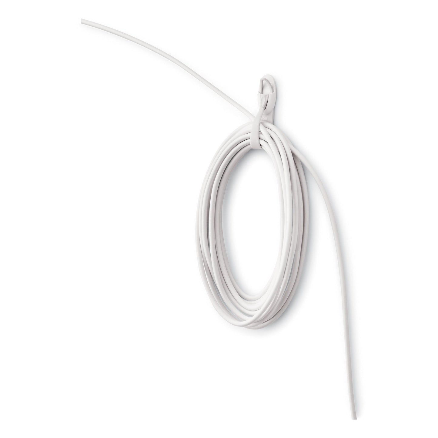 Der 3M Deutschland GmbH Command™ Kabelhalter, 17304-FR, ist ideal zur Kabelorganisation und hilft, Kabelchaos zu vermeiden - perfekt mit weißem Design vor schlichtem Hintergrund.