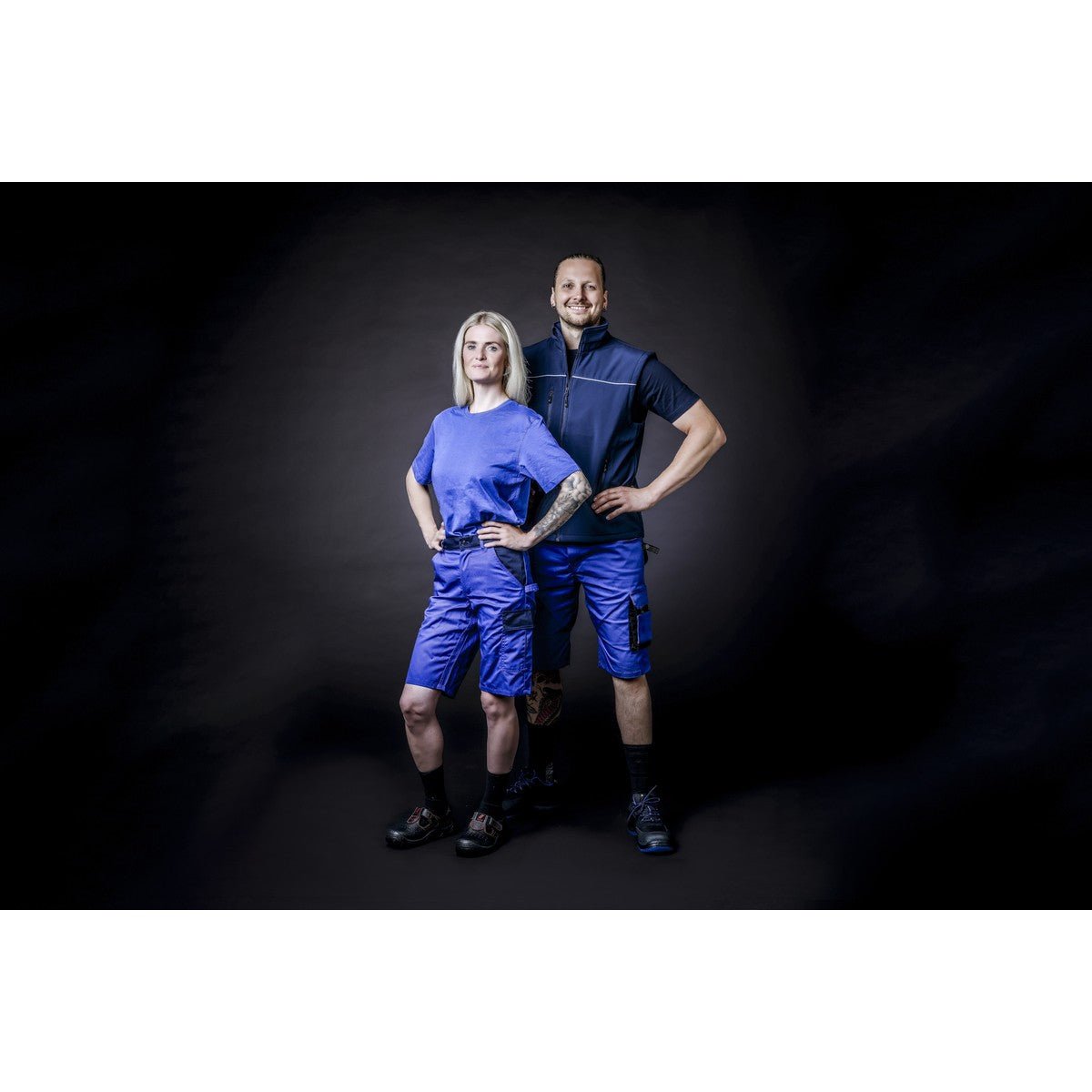 NITRAS MOTION TEX LIGHT, work trousers, short, royal blue / navy blue