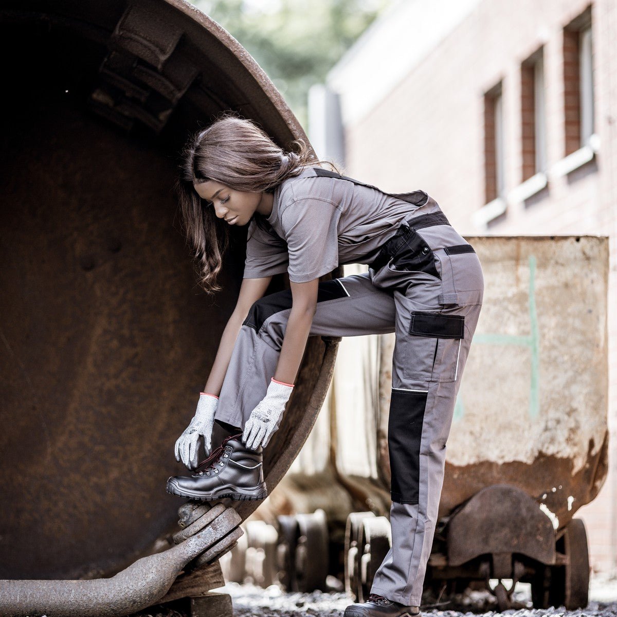 NITRAS MOTION TEX LIGHT, dungarees, gray / black