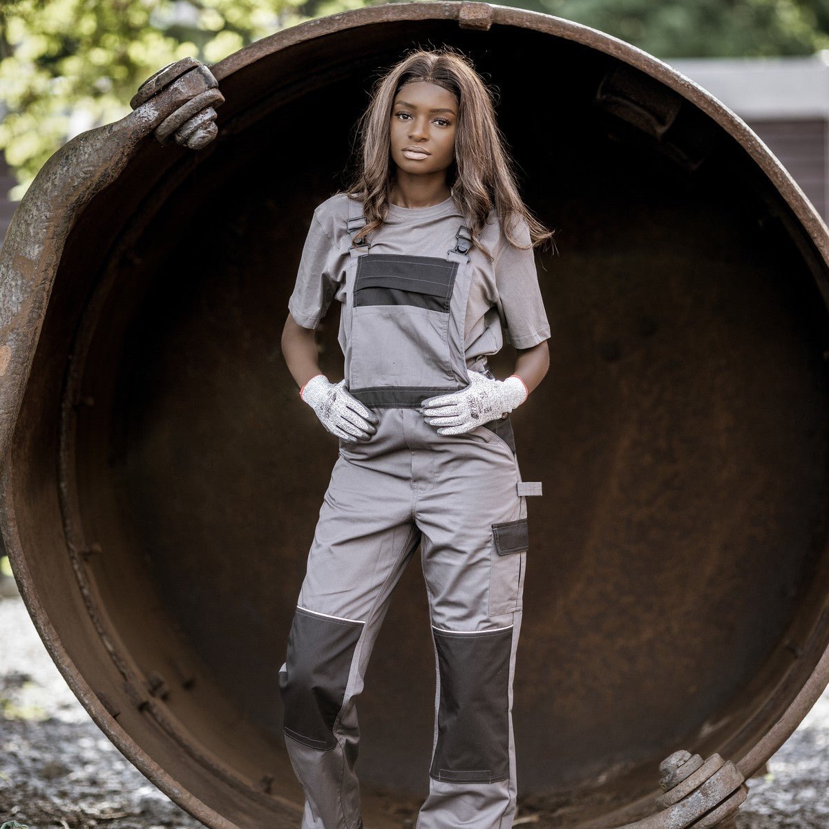 NITRAS MOTION TEX LIGHT, dungarees, gray / black