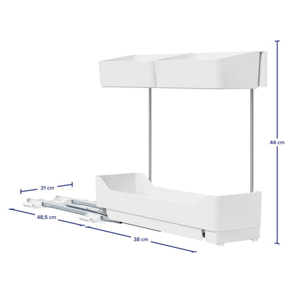 tesa Telescopic Side Pull-Out for the Kitchen, White