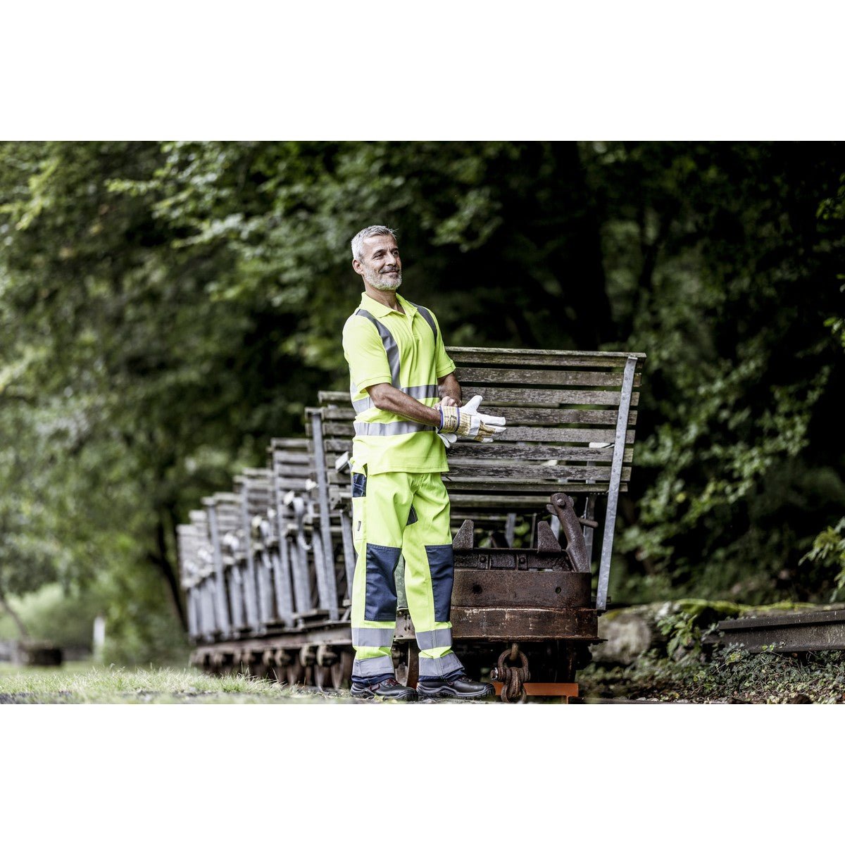 NITRAS MOTION TEX VIZ, high visibility polo shirt